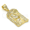 Dije Religioso 05.120.0015 Oro Laminado, Diseño de Jesus, con Blanca Zirconia Cubica, Pulido, Tono Dorado