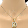 Dije Religioso 05.120.0016 Oro Laminado, Diseño de Guadalupe, con Blanca Zirconia Cubica, Pulido, Tono Dorado