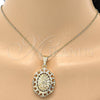 Dije Religioso 05.120.0030 Oro Laminado, Diseño de Guadalupe, con Blanca Zirconia Cubica, Pulido, Tono Dorado