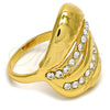 Anillo Multi Piedra 01.241.0002.07 Oro Laminado, con Blanca Cristal, Pulido, Tono Dorado (Size 7)