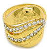 Anillo Multi Piedra 01.241.0002.07 Oro Laminado, con Blanca Cristal, Pulido, Tono Dorado (Size 7)