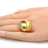 Anillo Multi Piedra 01.241.0003.07 Oro Laminado, con Blanca Cristal, Pulido, Tono Dorado (Size 7)