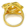 Anillo Multi Piedra 01.241.0005.07 Oro Laminado, con Blanca Cristal, Pulido, Tono Dorado (Size 7)