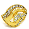 Anillo Multi Piedra 01.241.0005.07 Oro Laminado, con Blanca Cristal, Pulido, Tono Dorado (Size 7)