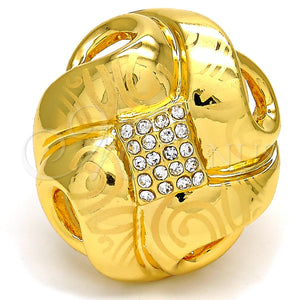 Anillo Multi Piedra 01.241.0006.08 Oro Laminado, con Blanca Cristal, Pulido, Tono Dorado (Size 8)