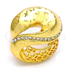 Anillo Multi Piedra 01.241.0008.09 Oro Laminado, con Blanca Cristal, Pulido, Tono Dorado (Size 9)