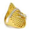 Anillo Multi Piedra 01.241.0011.10 Oro Laminado, con Blanca Cristal, Pulido, Tono Dorado (Size 10)