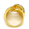 Anillo Multi Piedra 01.241.0011.10 Oro Laminado, con Blanca Cristal, Pulido, Tono Dorado (Size 10)