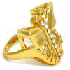 Anillo Multi Piedra 01.241.0017.09 Oro Laminado, Diseño de Mariposa, con Blanca Cristal, Pulido, Tono Dorado (Size 9)