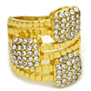 Anillo Multi Piedra 01.241.0019.10 Oro Laminado, con Blanca Cristal, Pulido, Tono Dorado (Size 10)