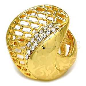 Anillo Multi Piedra 01.241.0021.08 Oro Laminado, con Blanca Cristal, Pulido, Tono Dorado (Size 8)