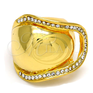 Anillo Multi Piedra 01.241.0024.10 Oro Laminado, con Blanca Cristal, Pulido, Tono Dorado (Size 10)