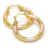 Argolla Pequeña 5.139.003.1.30 Oro Laminado, Diseño de Hueco, Diamantado, Tres Tonos