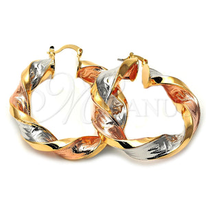 Argolla Mediana 5.148.002.45 Oro Laminado, Diamantado, Tres Tonos