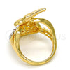 Anillo Multi Piedra 01.241.0026.09 Oro Laminado, Diseño de Mariposa, con Cristal Blanca, Pulido, Tono Dorado (Tamaño 9)