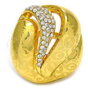 Anillo Multi Piedra 01.241.0027.08 Oro Laminado, con Blanca Cristal, Pulido, Tono Dorado (Size 8)