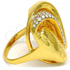 Anillo Multi Piedra 01.241.0027.09 Oro Laminado, con Blanca Cristal, Pulido, Tono Dorado (Size 9)