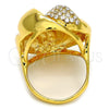 Anillo Multi Piedra 01.241.0027.09 Oro Laminado, con Blanca Cristal, Pulido, Tono Dorado (Size 9)