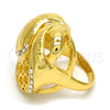 Anillo Multi Piedra 01.241.0029.10 Oro Laminado, Diseño de Llave Griega, con Blanca Cristal, Pulido, Tono Dorado (Size 10)