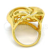 Anillo Multi Piedra 01.241.0029.10 Oro Laminado, Diseño de Llave Griega, con Blanca Cristal, Pulido, Tono Dorado (Size 10)