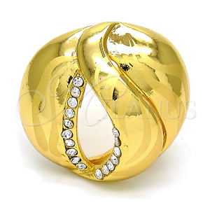 Anillo Multi Piedra 01.241.0035.10 Oro Laminado, con Blanca Cristal, Pulido, Tono Dorado (Size 10)
