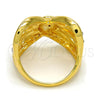Anillo Multi Piedra 01.241.0037.07 Oro Laminado, con Blanca Cristal, Pulido, Tono Dorado (Size 7)