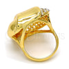 Anillo Multi Piedra 01.241.0038.08 Oro Laminado, Diseño de Llave Griega, con Blanca Cristal, Pulido, Tono Dorado (Size 8)