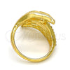 Anillo Multi Piedra 01.241.0039.09 Oro Laminado, Diseño de Flor, con Blanca Cristal, Pulido, Tono Dorado (Size 9)
