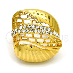 Anillo Multi Piedra 01.241.0055.08 Oro Laminado, con Blanca Cristal, Pulido, Tono Dorado (Size 8)