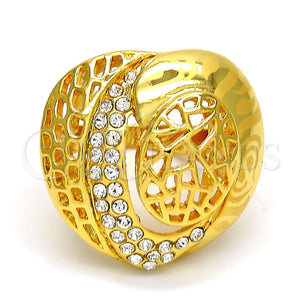 Anillo Multi Piedra 01.241.0042.08 Oro Laminado, con Blanca Cristal, Pulido, Tono Dorado (Size 8)