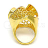 Anillo Multi Piedra 01.241.0056.07 Oro Laminado, Diseño de Espiral, con Blanca Cristal, Pulido, Tono Dorado (Size 7)