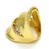 Anillo Multi Piedra 01.241.0043.09 Oro Laminado, con Blanca Cristal, Pulido, Tono Dorado (Size 9)
