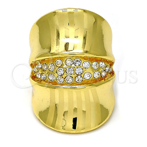 Anillo Multi Piedra 01.241.0043.10 Oro Laminado, con Blanca Cristal, Pulido, Tono Dorado (Size 10)