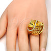 Anillo Multi Piedra 01.241.0056.09 Oro Laminado, Diseño de Espiral, con Blanca Cristal, Pulido, Tono Dorado (Size 9)