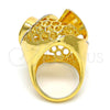 Anillo Multi Piedra 01.241.0056.09 Oro Laminado, Diseño de Espiral, con Blanca Cristal, Pulido, Tono Dorado (Size 9)
