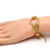 Pulsera Elegante 03.241.0001.08 Oro Laminado, Diseño de Oja, con Blanca Cristal, Pulido, Tono Dorado (25 MM Thickness, 8 Inches Length)