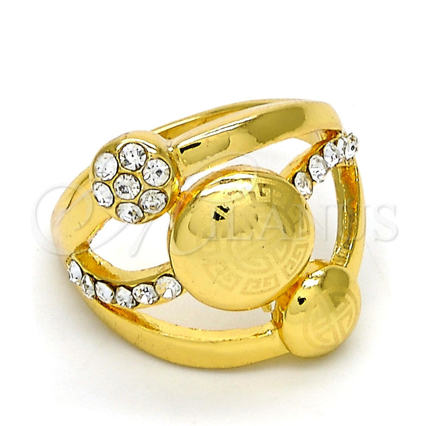 Anillo Multi Piedra 01.241.0050.10 Oro Laminado, con Blanca Cristal, Pulido, Tono Dorado (Size 10)