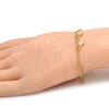 Pulsera Elegante 03.168.0007.07 Oro Laminado, Diseño de Delfín, Pulido, Tono Dorado (09 MM Thickness, 7 Inches Length)