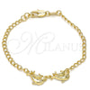Pulsera Elegante 03.168.0007.07 Oro Laminado, Diseño de Delfín, Pulido, Tono Dorado (09 MM Thickness, 7 Inches Length)