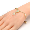 Rosario de Pulsera 03.197.0001.08 Oro Laminado, Diseño de Virgen Maria y Cruz, Pulido, Tono Dorado