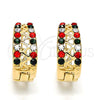 Argolla Huggie 02.165.0144.12.15 Oro Laminado, con Multicolor Cristal, Pulido, Tono Dorado