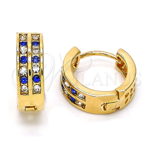 Argolla Huggie 02.165.0137.4.15 Oro Laminado, con Tanzanita and Blanca Cristal, Pulido, Tono Dorado