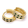 Argolla Huggie 02.165.0137.5.15 Oro Laminado, con Verde and Blanca Cristal, Pulido, Tono Dorado