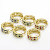 Argolla Huggie 02.165.0137.5.15 Oro Laminado, con Verde and Blanca Cristal, Pulido, Tono Dorado