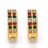Argolla Huggie 02.165.0137.6.15 Oro Laminado, con Multicolor Cristal, Pulido, Tono Dorado