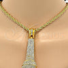 Collares con Dije 04.242.0003.30GT Tono Dorado, Diseño de Rope, con Blanca Cristal, Pulido, Tono Dorado (04 MM Thickness, 30 Inches Length)