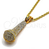 Collares con Dije 04.242.0003.30GT Tono Dorado, Diseño de Rope, con Blanca Cristal, Pulido, Tono Dorado (04 MM Thickness, 30 Inches Length)