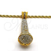 Collares con Dije 04.242.0003.30GT Tono Dorado, Diseño de Rope, con Blanca Cristal, Pulido, Tono Dorado (04 MM Thickness, 30 Inches Length)