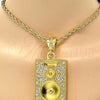 Collares con Dije 04.242.0012.30GT Tono Dorado, Diseño de Rope, con Blanca Cristal, Pulido, Tono Dorado (04 MM Thickness, 30 Inches Length)