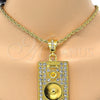 Collares con Dije 04.242.0012.30GT Tono Dorado, Diseño de Rope, con Blanca Cristal, Pulido, Tono Dorado (04 MM Thickness, 30 Inches Length)
